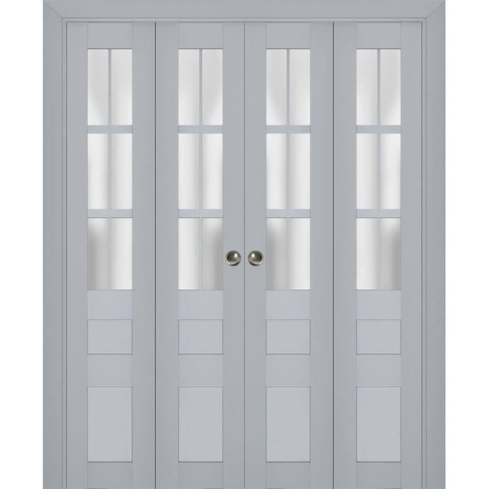 Sliding Closet Double Bi-fold Doors | Veregio 7339 | Matte Gray
