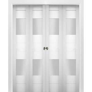 Sliding Closet Double Bi-fold Doors | Sete 6222 | White Silk