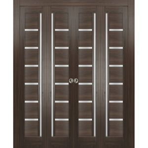 Sliding Closet Double Bi-fold Doors | Quadro 4088 | Chocolate Ash