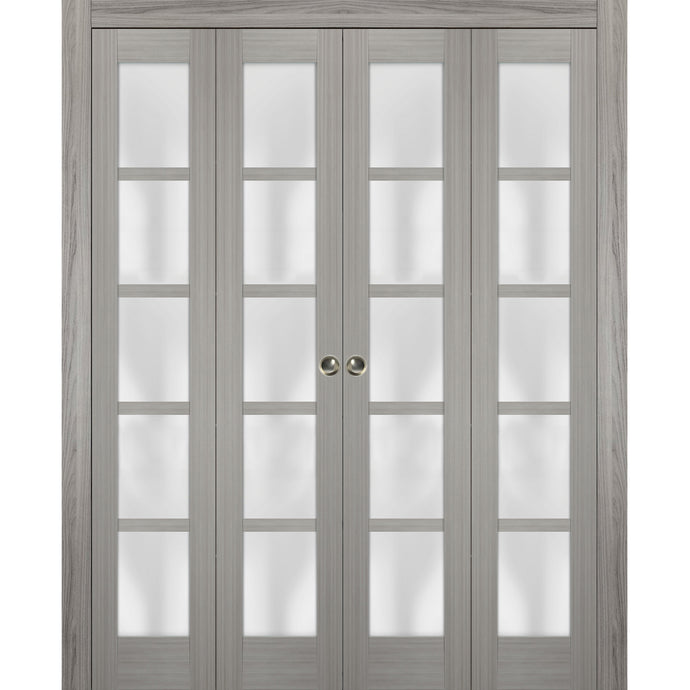 Sliding Closet Double Bi-fold Doors | Quadro 4002 | Grey Ash