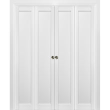 Load image into Gallery viewer, Sliding Closet Double Bi-fold Doors | Quadro 4111 | White Silk