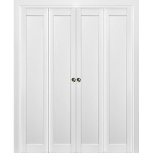 Sliding Closet Double Bi-fold Doors | Quadro 4111 | White Silk