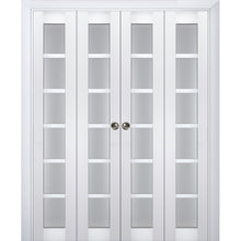 Load image into Gallery viewer, Sliding Closet Double Bi-fold Doors | Veregio 7602 | White Silk