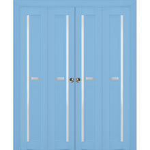 Load image into Gallery viewer, Sliding Closet Double Bi-fold Doors | Veregio 7288 | Aquamarine
