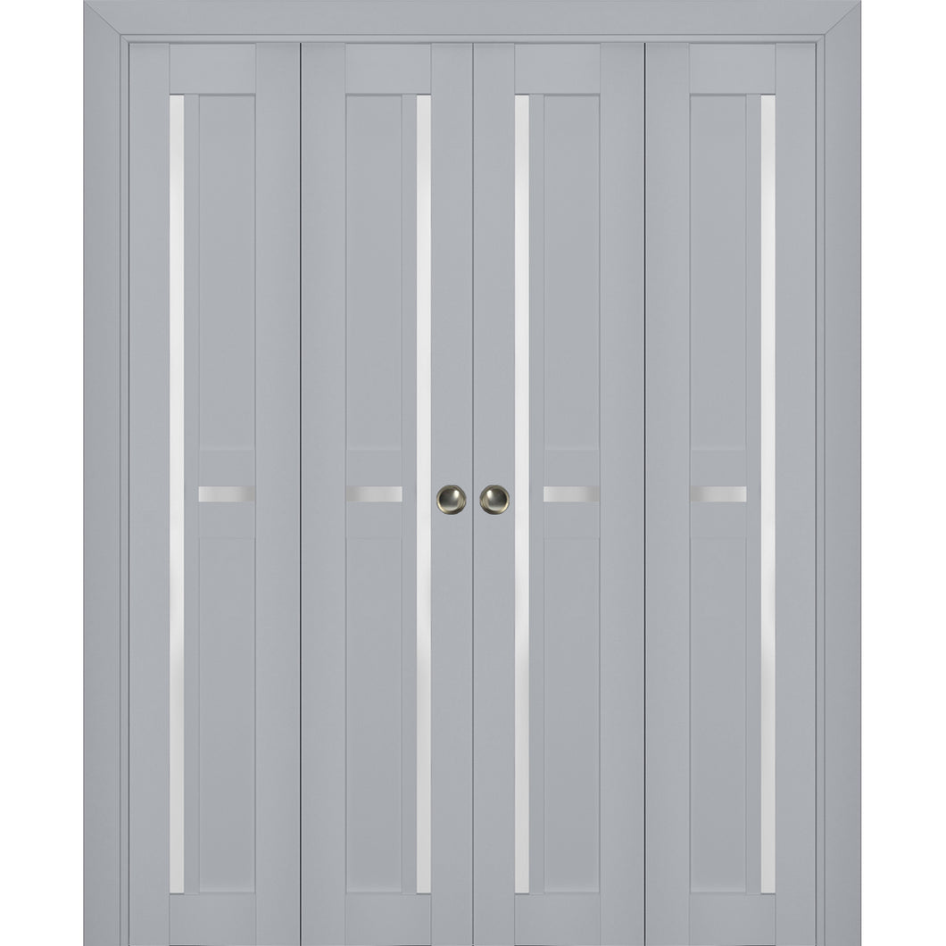Sliding Closet Double Bi-fold Doors | Veregio 7288 | Matte Grey