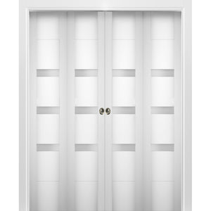 Sliding Closet Double Bi-fold Doors | Sete 6900 | White Silk - 72’’ x 80’’ (4* 18x80) - Home