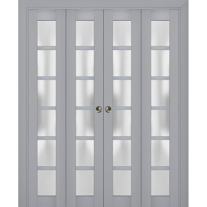 Sliding Closet Double Bi-fold Doors | Veregio 7602 | Matte Grey