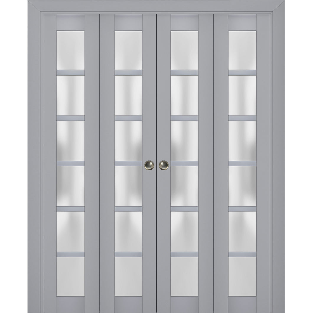 Sliding Closet Double Bi-fold Doors | Veregio 7602 | Matte Grey