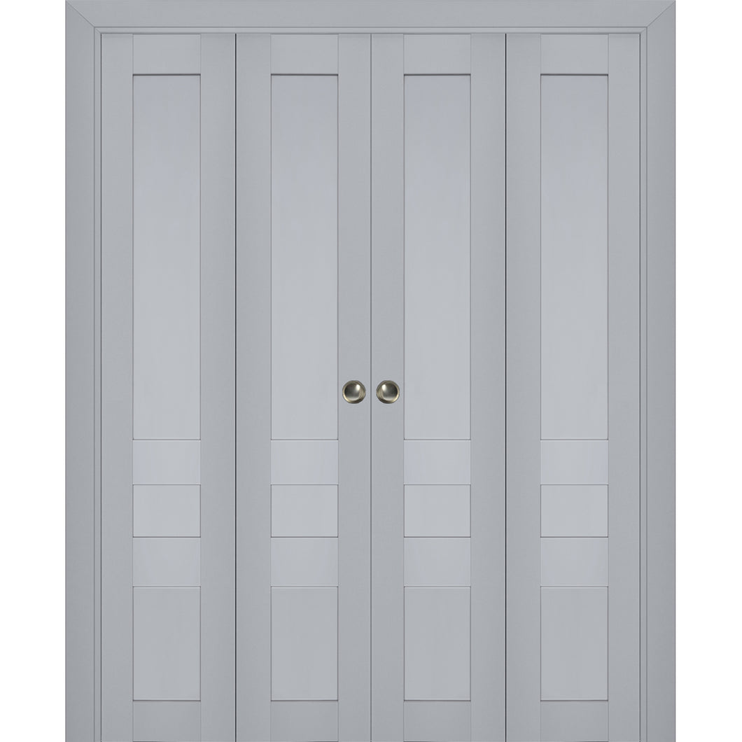 Sliding Closet Double Bi-fold Doors | Veregio 7411 | Matte Grey