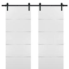 Load image into Gallery viewer, Sliding Double Barn Doors with Hardware | Planum 0020 | White Silk