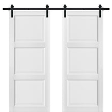 Load image into Gallery viewer, Sliding Double Barn Doors with Hardware | Lucia 2661 | White Silk