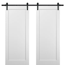 Load image into Gallery viewer, Sliding Double Barn Doors with Hardware | Quadro 4111 | White Silk