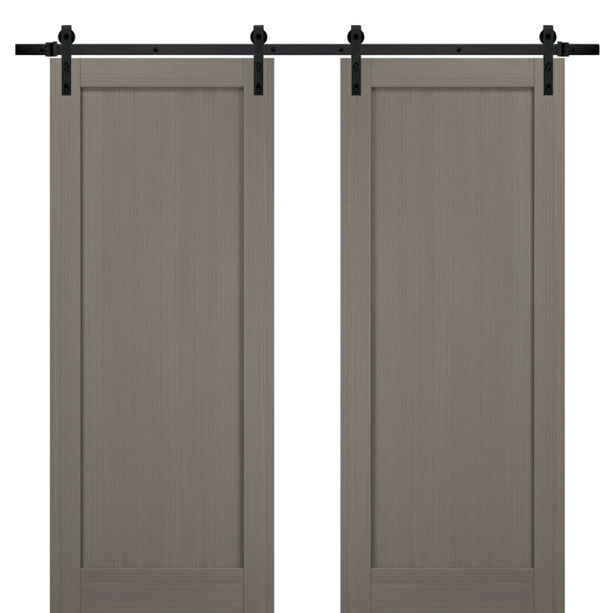 Sliding Double Barn Doors with Hardware | Quadro 4111 | Grey Ash