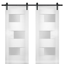Load image into Gallery viewer, Modern Double Barn Door | Sete 6933 | White Silk