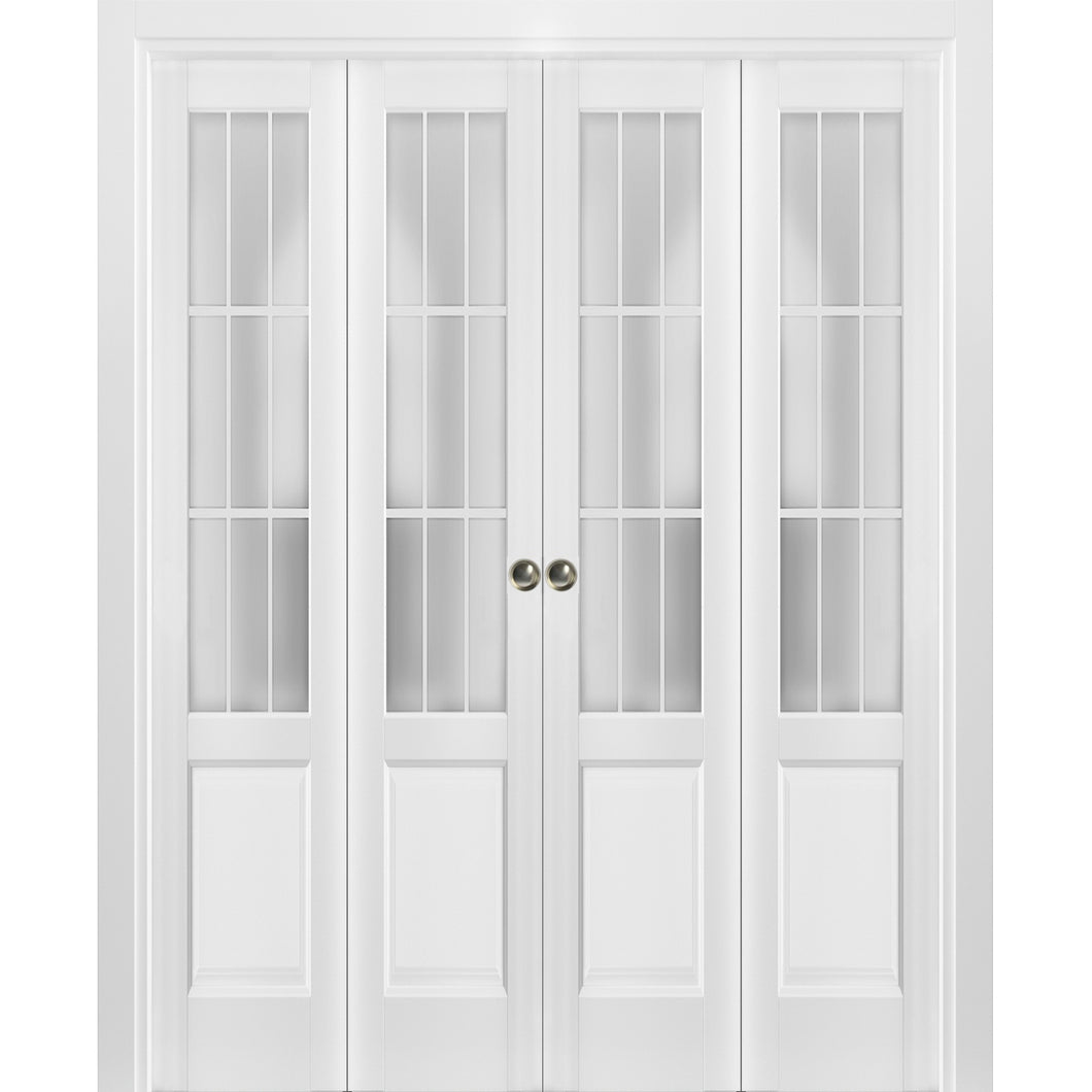 Sliding Closet Double Bi-fold Doors | Felicia 3309 | White Silk