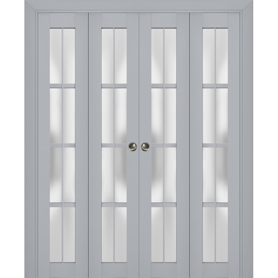 Sliding Closet Double Bi-fold Doors | Veregio 7412 | Matte Grey