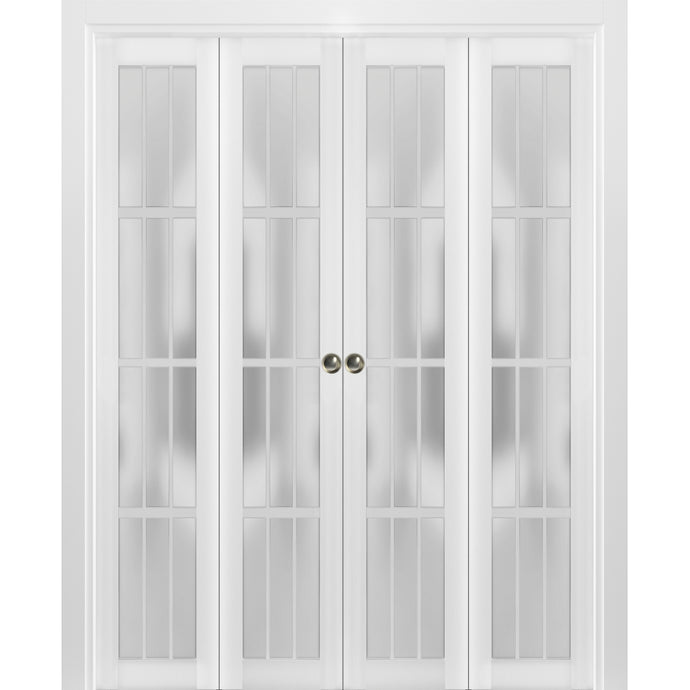 Sliding Closet Double Bi-fold Doors | Felicia 3312 | White Silk - 72’’ x 80’’ (4* 18x80) - Home