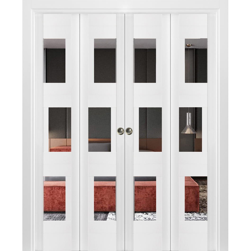Sliding Closet Double Bi-fold Doors | Sete 6999 | White Silk