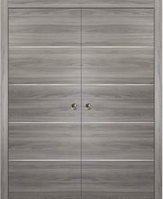 Load image into Gallery viewer, Modern Double Pocket Doors | Planum 0020 | Ginger Ash