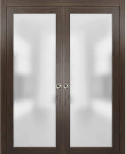 Load image into Gallery viewer, Interior Sliding Closet Double Pocket Doors | Planum 2102 | Chocolate Ash