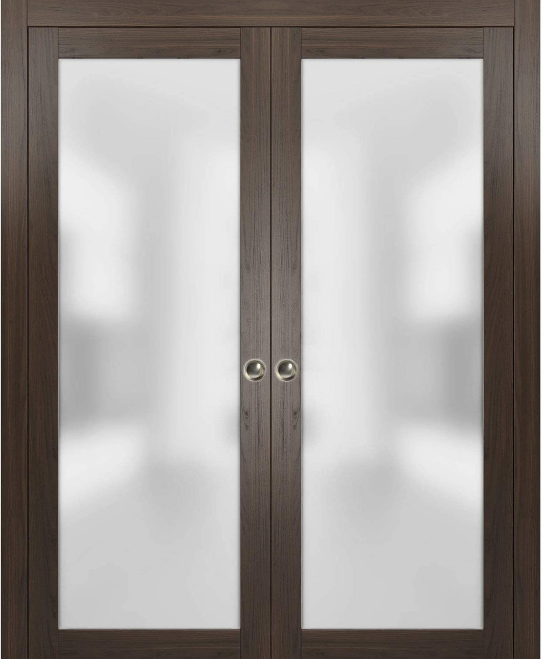 Interior Sliding Closet Double Pocket Doors | Planum 2102 | Chocolate Ash
