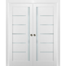 Load image into Gallery viewer, French Double Pocket Doors | Quadro 4088 | White Silk