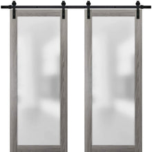 Load image into Gallery viewer, Sturdy Double Barn Door | Frosted Glass | Planum 2102 | Ginger Ash