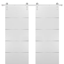 Load image into Gallery viewer, Sliding Double Barn Doors with Hardware | Planum 0020 | White Silk