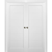 Load image into Gallery viewer, French Double Pocket Doors | Quadro 4115 | White Silk - 36’’ x 80’’ (2* 18x80)