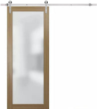Load image into Gallery viewer, Sturdy Barn Door Frosted Tempered Glass | Planum 2102 | Honey Ash