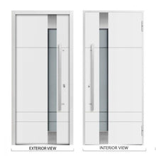 Load image into Gallery viewer, Front Exterior Prehung Steel Door | Right &amp; Left Side White Glass | Deux 1705 | Enamel - Home Doors