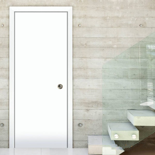 Sliding French Pocket Door | Planum 0010 | White Silk - 18’’ x 80 - Home Doors