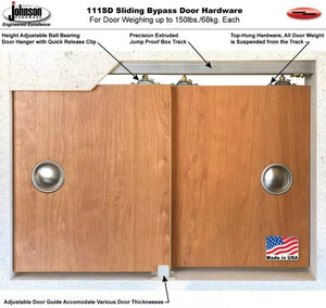 Sliding Closet Bypass Doors with Hardware | Quadro 4111 | Grey Ash