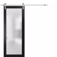 Load image into Gallery viewer, Sturdy Barn Door Frosted Tempered Glass | Planum 2102 | Black Matte