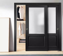Load image into Gallery viewer, Sliding Closet Bypass Doors Frosted Glass | Lucia 22 | Matte Black