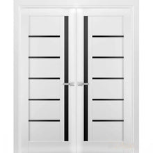 Load image into Gallery viewer, French Double Panel Lite Doors  | Quadro 4088 | White Silk