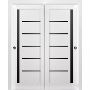 Sliding Closet Bypass Doors  | Quadro 4588 | White Silk
