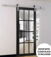 Load image into Gallery viewer, Sturdy Barn Door Clear Glass | Felicia 3355 | Matte Black