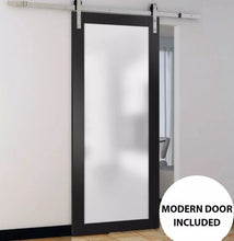 Load image into Gallery viewer, Sturdy Barn Door Frosted Tempered Glass | Planum 2102 | Black Matte