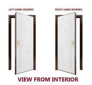 Front Exterior Prehung Steel Door | Right & Left Side White Glass | Deux 1705 | Enamel - Home Doors