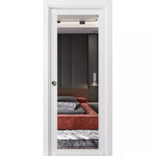 Load image into Gallery viewer, Interior Sliding Closet Pocket Door | Planum 2102 | White Silk
