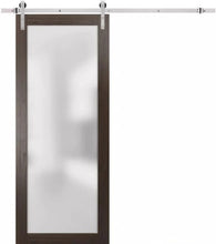 Load image into Gallery viewer, Sturdy Barn Door Frosted Tempered Glass | Planum 2102 | Chocolate Ash