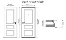 Load image into Gallery viewer, Front Exterior Prehung Steel Door | Top &amp; Right Side White Glass | Deux 1744 | Natural Oak