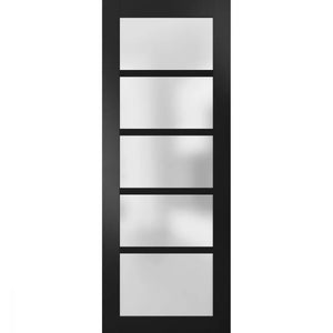 Lite Slab Panel Barn Door | Quadro 4002 | Black Matte - Home Doors