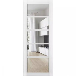 Lite Slab Panel Barn Door | Quadro 4002  | White Silk