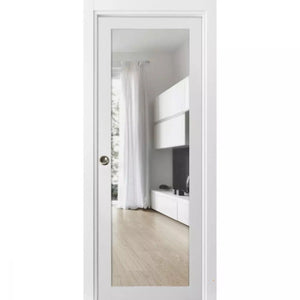 Interior Sliding Closet Pocket Door | Planum 2102 | White Silk