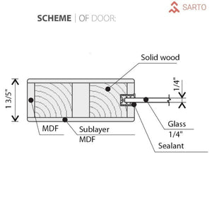 Sliding Closet Double Bi-fold Doors | Quadro 4002 | Chocolate Ash