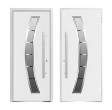 Load image into Gallery viewer, Front Exterior Prehung Steel Door | Right Side White Glass | Deux 6500 | White Enamel