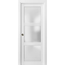 Load image into Gallery viewer, Panel Lite Pocket Door | Lucia 2552 | White Silk