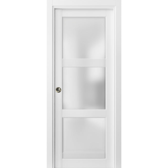Panel Lite Pocket Door | Lucia 2552 | White Silk